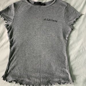 “uh huh honey” grey tee